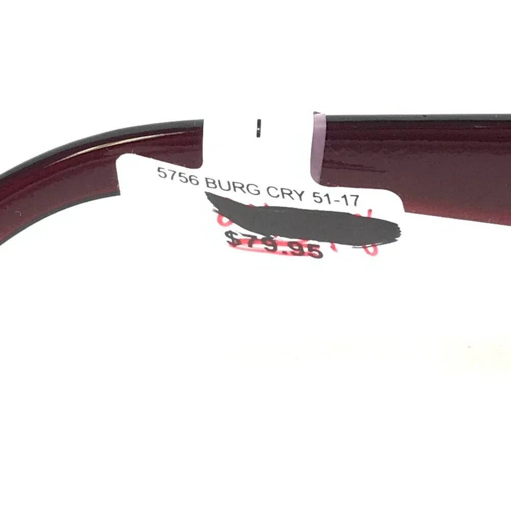 Jubilee Eyeglasses Frames JS5756 BURG CRYSTAL Red Clear Floral 51-17-140